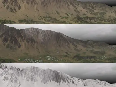 Mountains terrain 8k textures 3D model