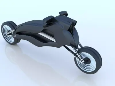 Motorcycle Bike Rocket SciFi Futuristic  3D model