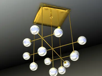 Set of lamps in Art Nouveau style 3D model