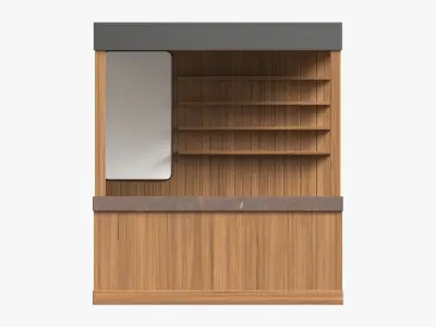 Booth Stand Kiosk with Roof 01 3D model