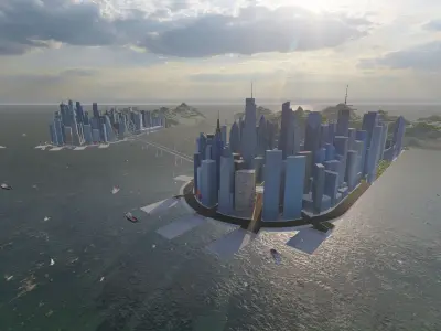 City-modern city- urban 3D model