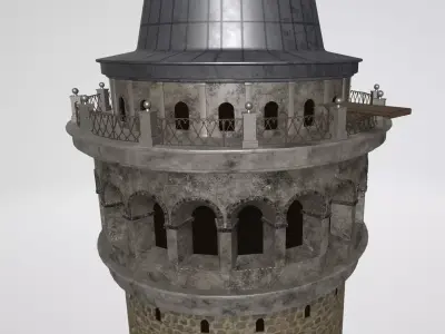 Galata Tower Historical Building 3D model