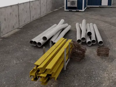 High Rise Construction Tower Crane Core 3D Model Low-poly 3D model