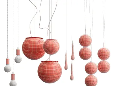 Collection of pendant lights 3 3D model