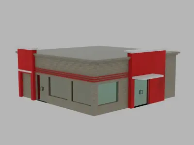 asset junkfood and restaurant Low-poly 3D model