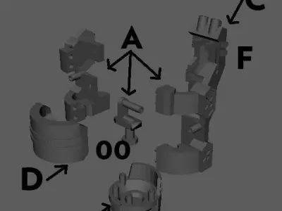 Blitzgreymon Giant Arm AND Gusion Rebake Full City Arm  3D print model