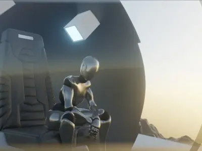 Sci-Fi Hover Craft Low-poly 3D model