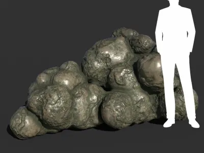 Low poly Scifi Cave Rock 190114 Low-poly 3D model
