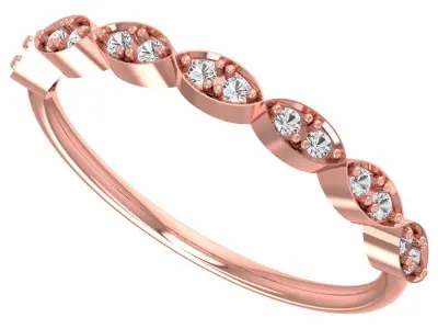 Solitaire Women Light Weight Band Ring 3D print model 47