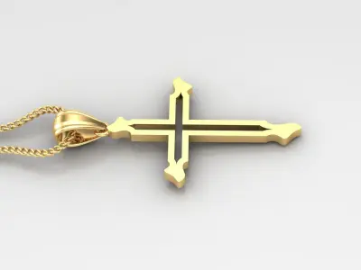 High Cross Pendant Light Gold 18K 4CP056 3D print model