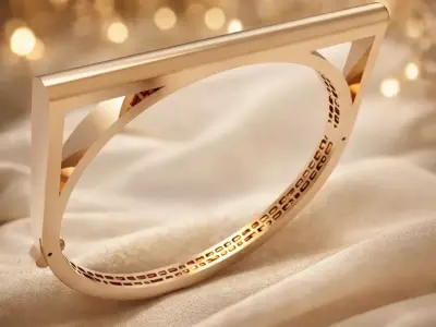 Minimal Architectural Closed Bangle Bracelet 3D print model