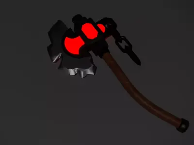 Glowing Fantasy Sci-Fi Hammer Weapon 3D Model Low-poly 3D model