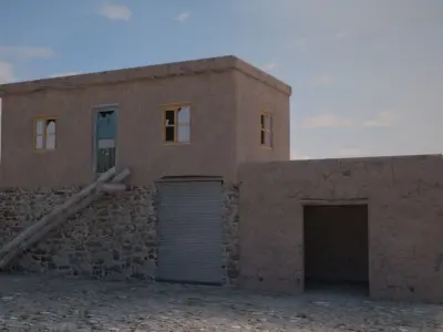 Afghan house Low-poly 3D model
