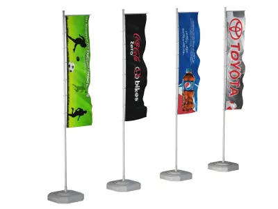 Banner flags 3D model