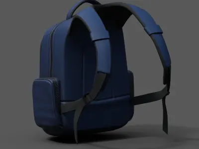 Backpack human generic blue scifi fantasy space millitary  Low-poly 3D model