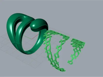Yellow gold ring modern design model gr0067 3D print model
