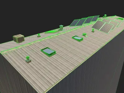 Industrial Roof elements 3d Model AR VR gameready  Low-poly 3D model