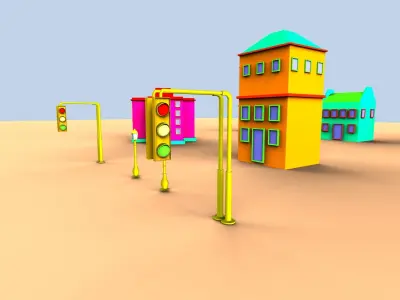 Colorfull cartoon House Free low-poly 3D model