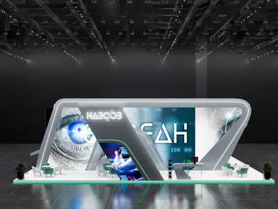 booth 10x15 open side  3D model