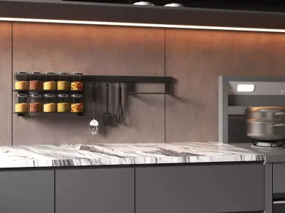 Kitchen interior 02 3D model