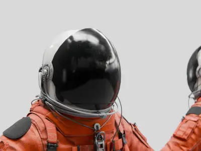 Orange ACES Spacesuit Low-poly 3D model