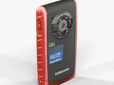 Samsung HMX-W190 Red pocket camcorder Low-poly 3D model