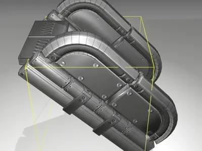 Futuristic Stairs - 31 - Basic Textures Low-poly 3D model