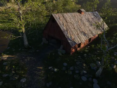 Medieval Pathway Scene 3D model