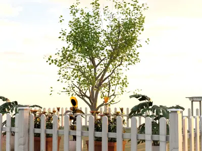 Garden Park Low-poly 3D model