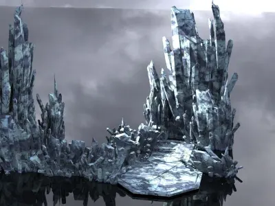 Ice crystal Walkways mountains 3D model
