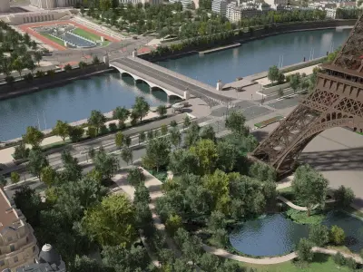 Paris City Eiffel Tower 3D model