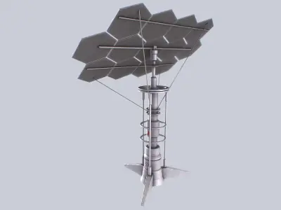 Scifi solar panel Low-poly 3D model