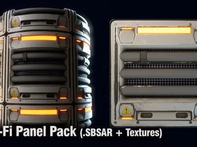 Sci-Fi Panel Pack -SBSAR Texture