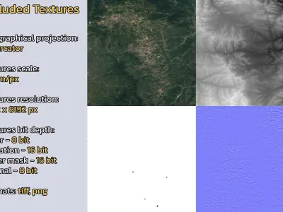 Yangquan China City Landscape 3D Model 3D model