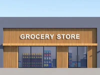  Exterior And Interior Grocery Store 