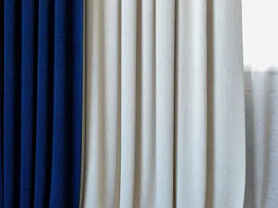 Curtains 81 Curtains with Tulle ROHI Topia 3D model