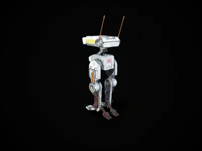 Robot Low-poly 3D model 14