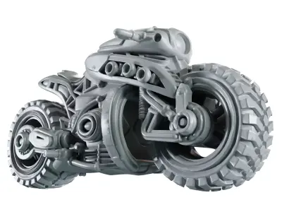 Sci Fi Motorcycle 3D Model 250mm One Piece Printable STL 3D print model