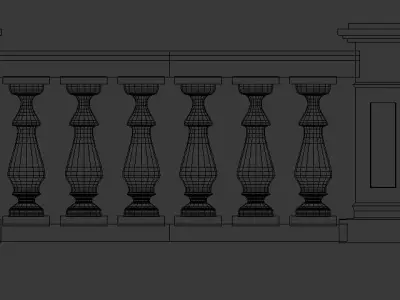Concrete balustrade 3D 3D print model