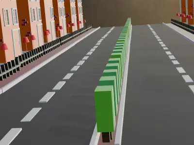 3d Town Model For 3d Cartoon Animation Low-poly 3D model