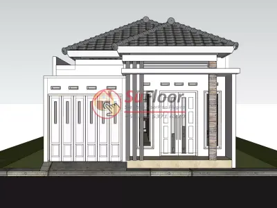 House 6x12m code 561 - Sketchup 3D model 3D model 3D model
