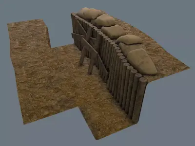 trench  Low-poly 3D model