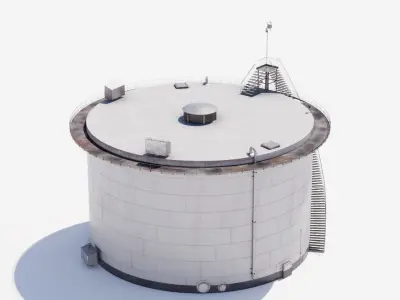 Oil Tank - Refinery  Low-poly 3D model