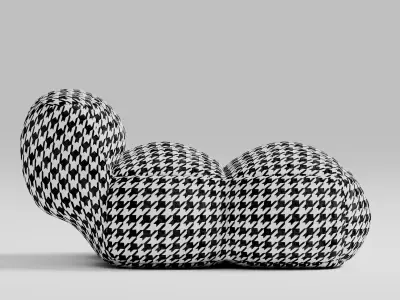 Single furniture Low-poly 3D model