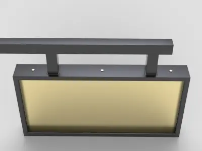 Plastic Rectangular Signboard 3D model