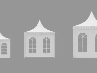 Outdoor Wedding Tent Rounded Window 3x3 4x4 5x5mt Low-poly 3D model