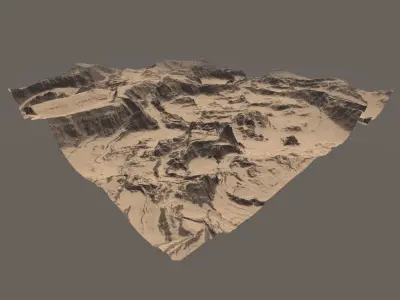PBR Desert Landscape Low-poly 3D model