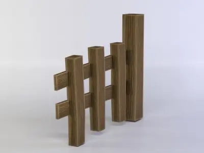 Fence segment Low-poly 3D model