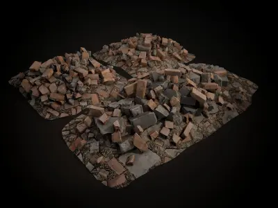 Debris Piles 02 Gameready Free low-poly 3D model
