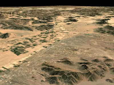 Mecca and the Red Sea coast of Saudi Arabia - tile n24 e39 3D model